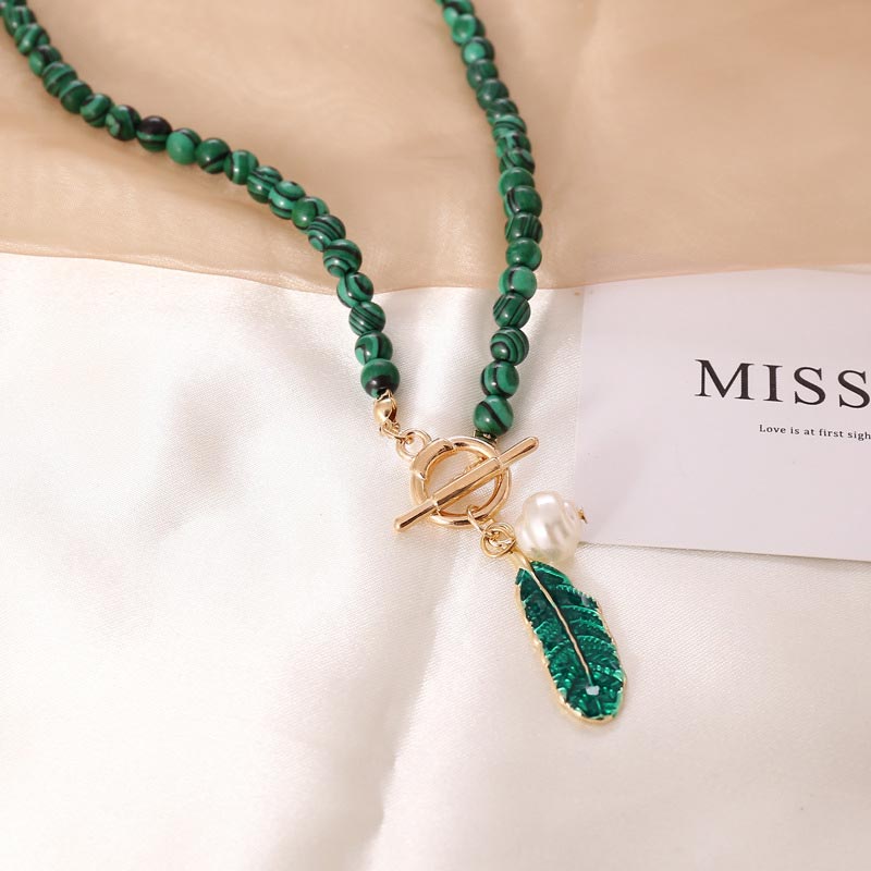 Natural Malachite Calm Necklace & Bracelet (Extra 30% Off | USE CODE: FS30)