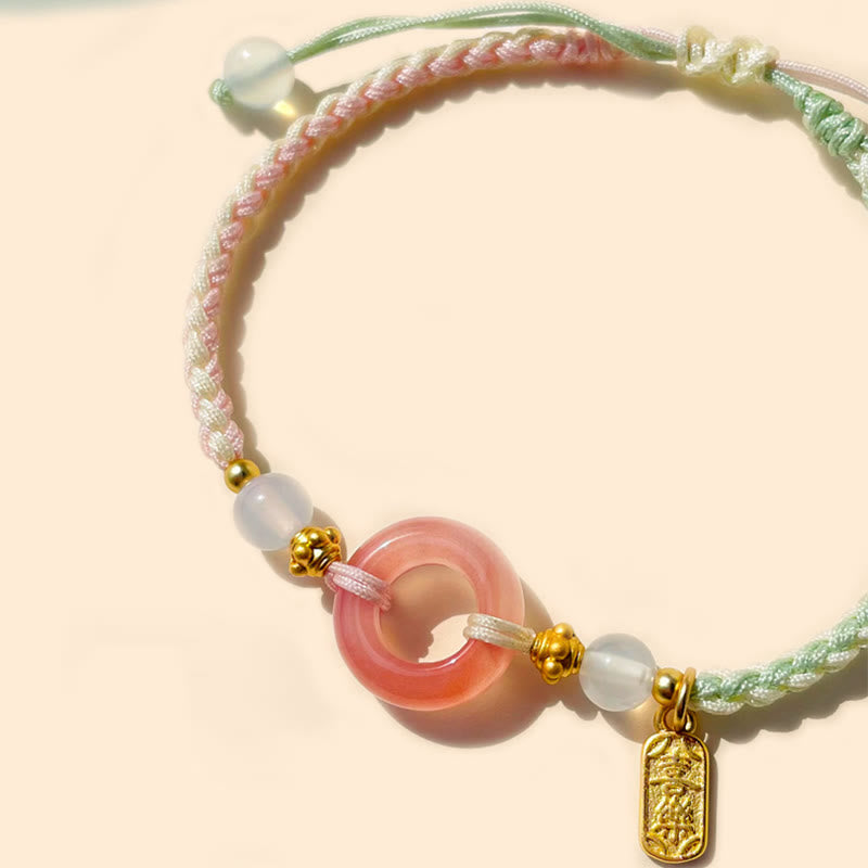 Peace And Joy Agate Peace Buckle Auspicious Handmade Braided Bracelet