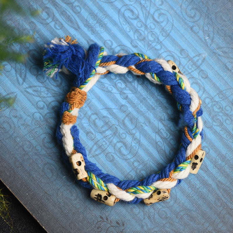 Tibetan Zakiram Goddess of Wealth Bead Engraved Handmade Luck Bracelet