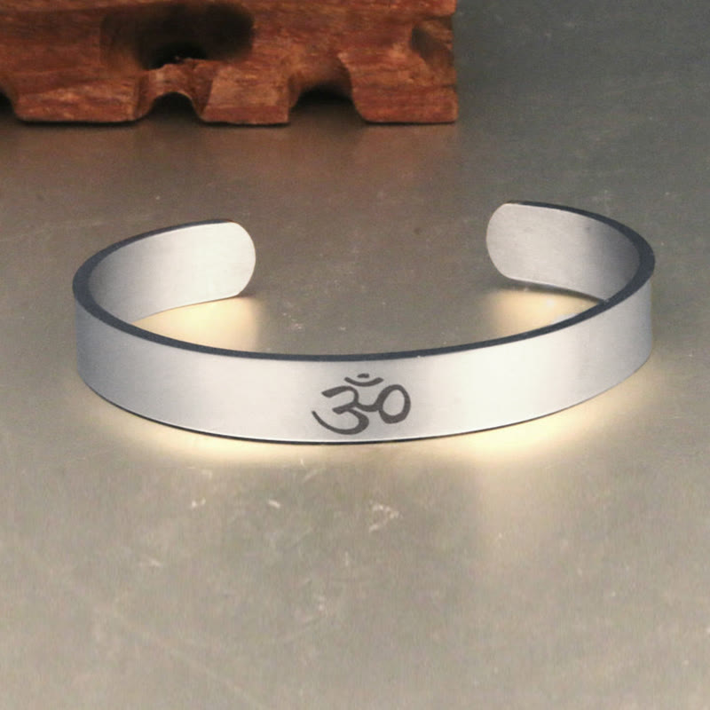 Tibetan OM Symbol Mindfulness Cuff Bracelet Bangle