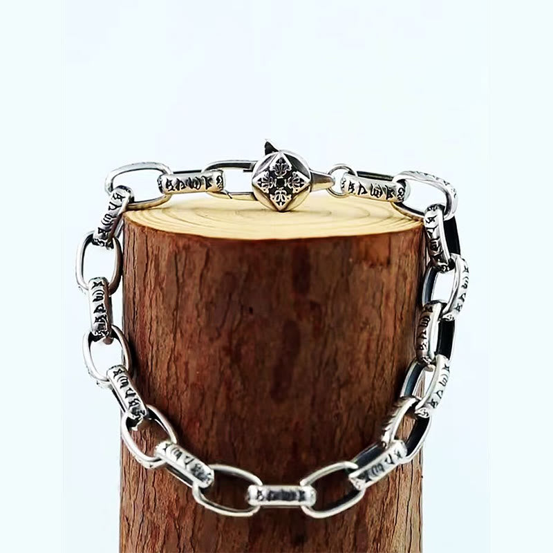 Hand-Engraved Copper Om Mani Padme Hum Vajra Mantra Bracelet