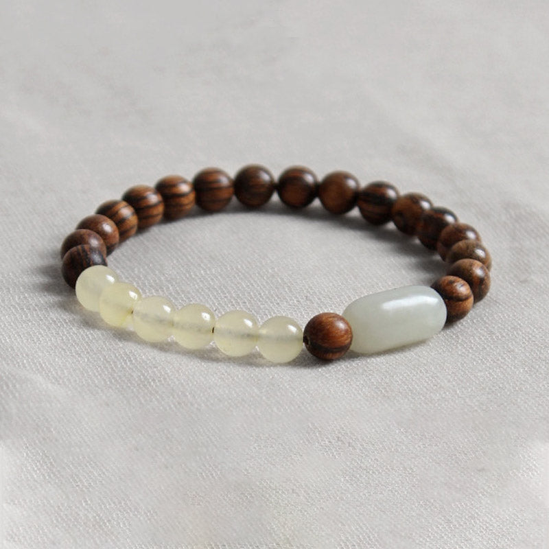Jade Sandalwood Luck Abundance Bracelet
