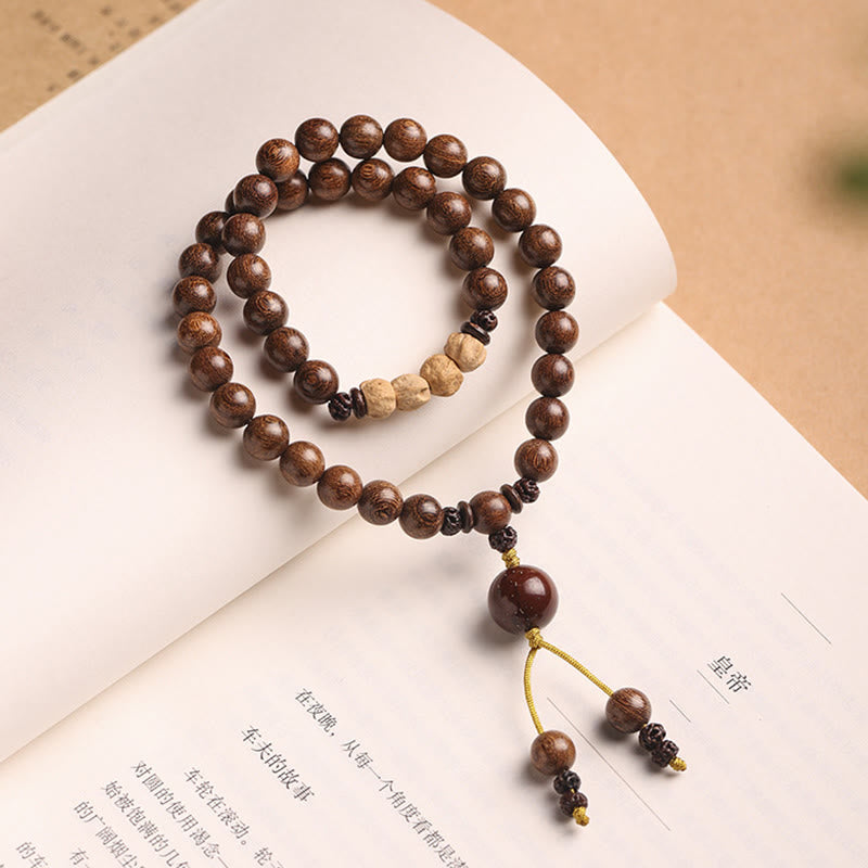 Sandalwood Small Leaf Red Sandalwood Bodhi Seed Purification Double Wrap Bracelet