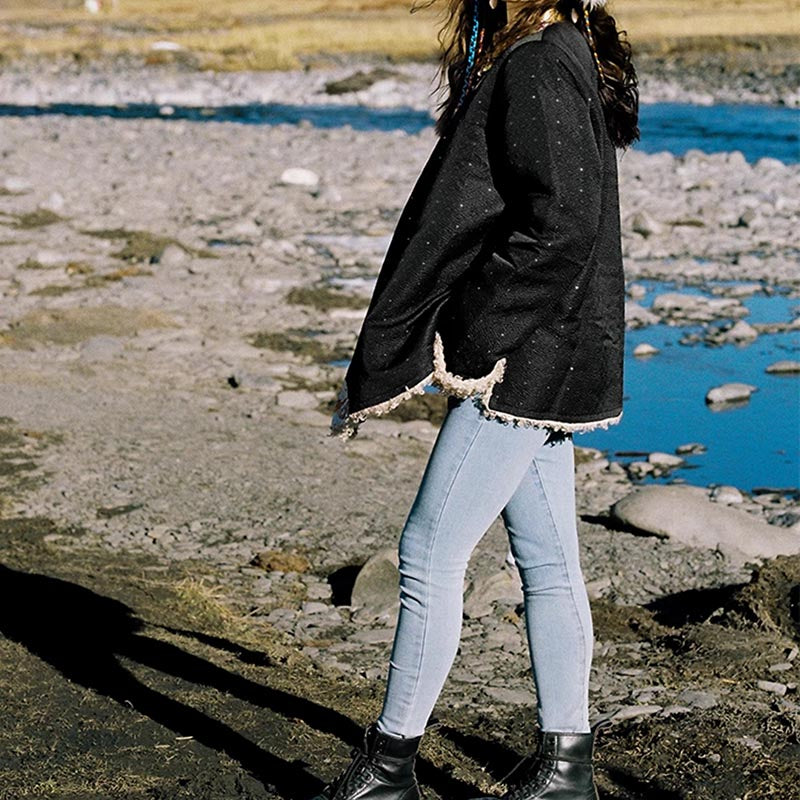 Tibetan Clothing Lhasa Fleece Lined Top Winter Women Clothing