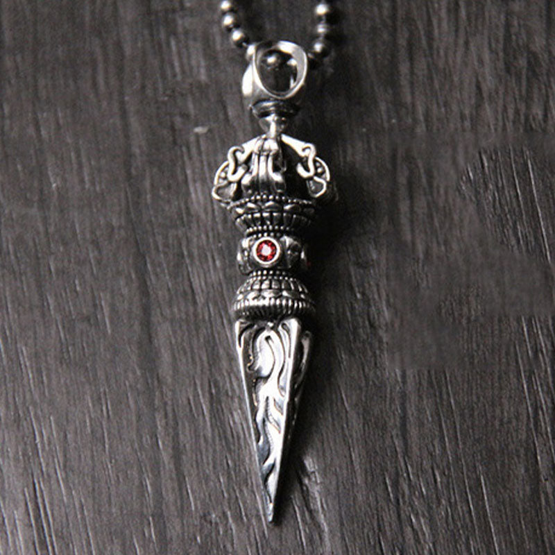 925 Sterling Silver Vajra Spiritual Power Necklace Pendant