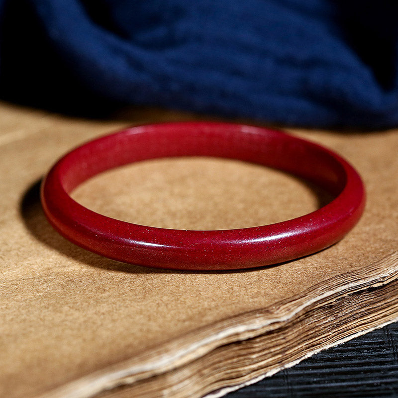 Cinnabar Heart Sutra Engraving Blessing Bangle Bracelet