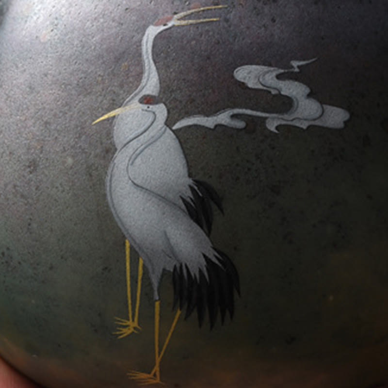 White Crane Cloud Chinese Gongfu Tea Ceramic Kung Fu Teapot