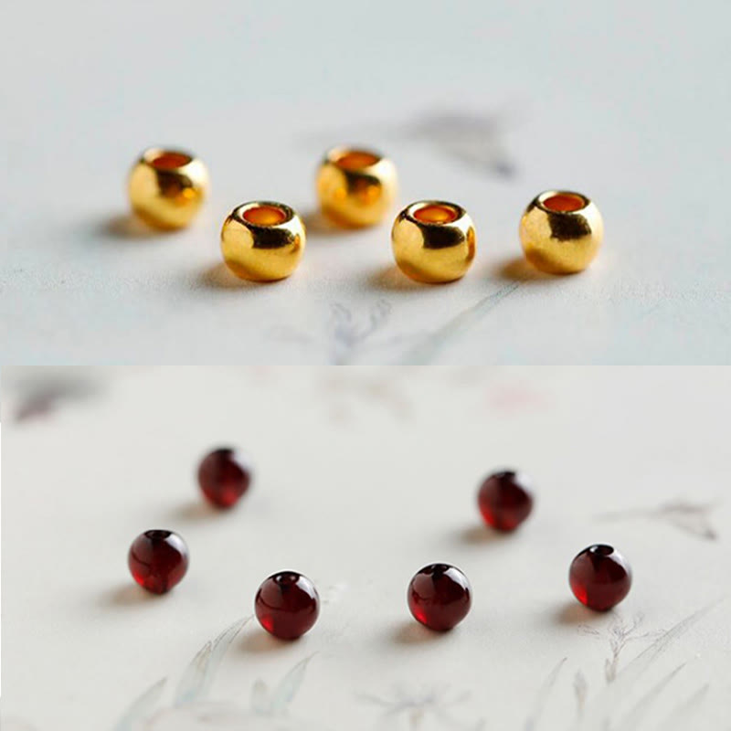 999 Gold Koi Fish Natural Garnet Protection Bracelet