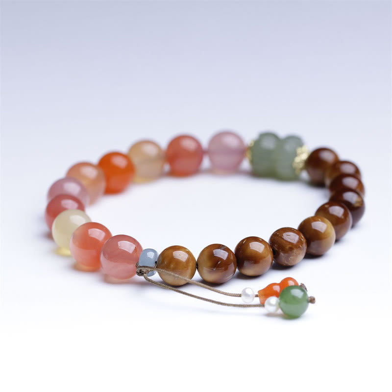 Multi-Element Kuka Seed, Yanyuan Agate & Hetian Jade Energy Bracelet