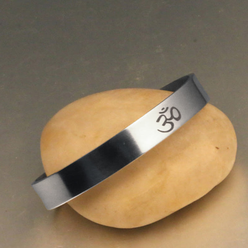Tibetan OM Symbol Mindfulness Cuff Bracelet Bangle