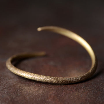 Minimalist Brass and Copper Adjustable Open Cuff Bangle Bracelet