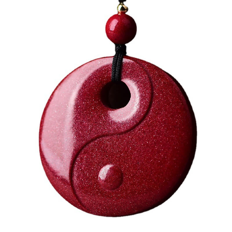 Laughing Buddha Yin Yang Chinese Zodiac Gourd Natural Cinnabar Blessing Necklace Pendant