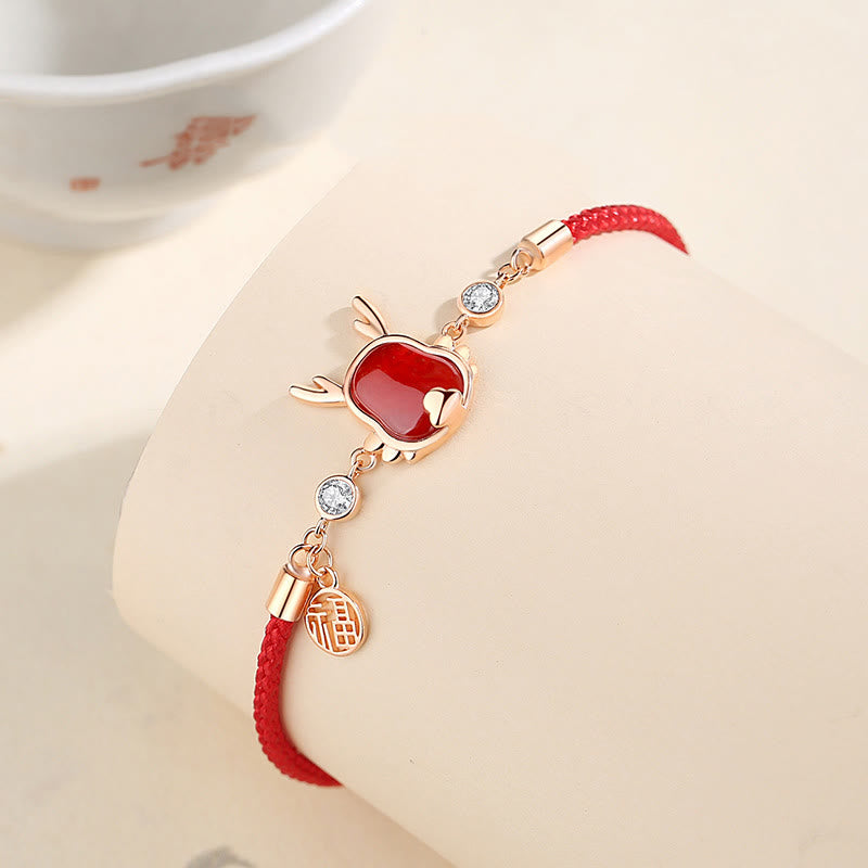 ❗❗❗A Flash Sale- 925 Sterling Silver Year of the Dragon Natural Red Agate Dragon Attract Fortune Fu Character Strength Bracelet Necklace Pendant Earrings