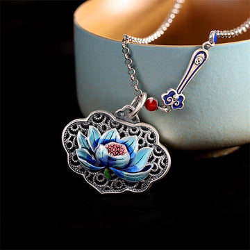Lotus Auspicious Cloud New Beginning Necklace Pendant Ring (Extra 30% Off | USE CODE: FS30)