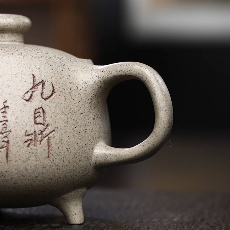 Yixing Semi-handmade Beige Purple Clay Kung Fu Teapot 200ml