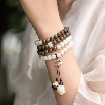 Natural Green Sandalwood Bodhi Seed Soothing Bracelet