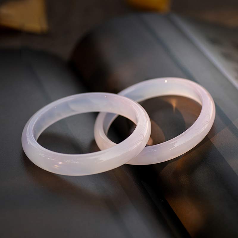 Natural Chalcedony Harmony Positive Bracelet Bangle