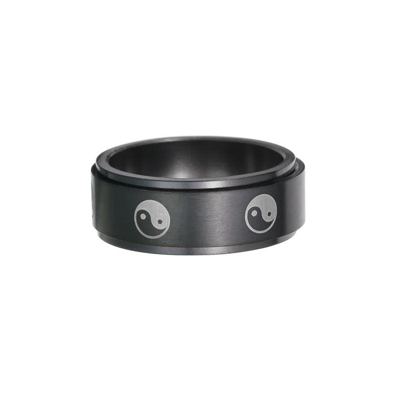 Yin Yang Titanium Steel Balance Rotatable Ring