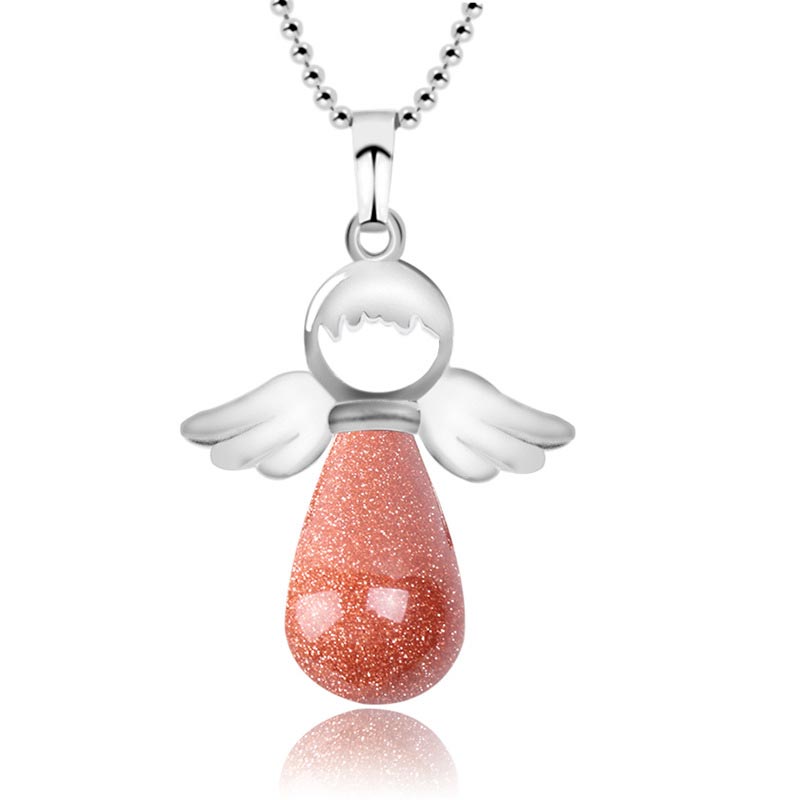 Little Angel Wings Natural Crystal Luck Necklace Pendant (Extra 35% Off | USE CODE: FS35)