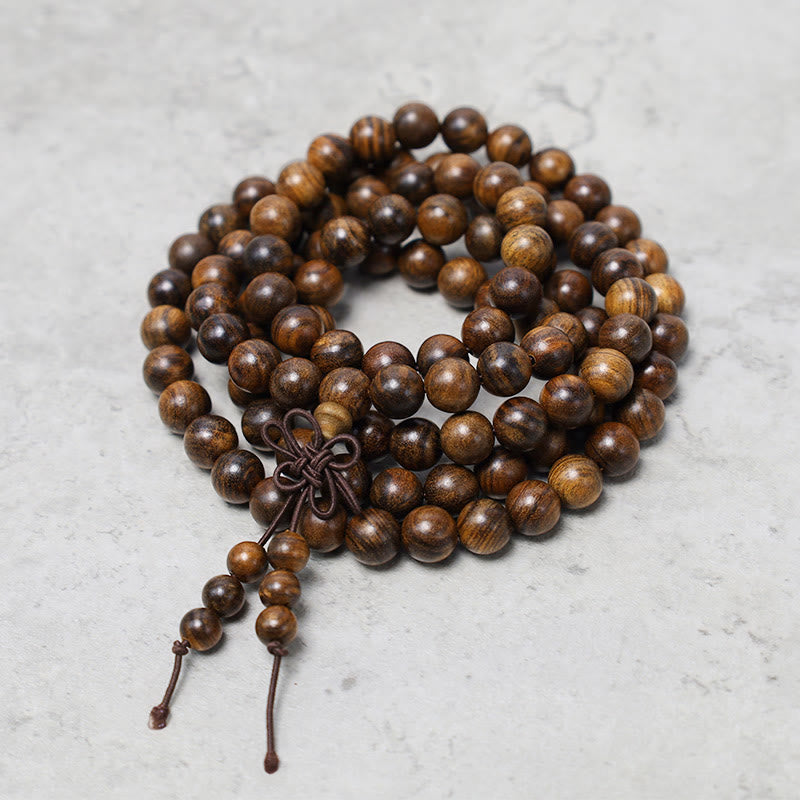 108 Mala Beads Bracelet Prayer Meditation Sandalwood Elastic