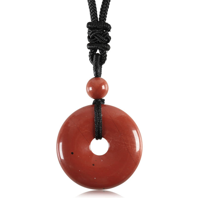 Lucky Coin Pendant Healing Crystal Gemstone Necklace