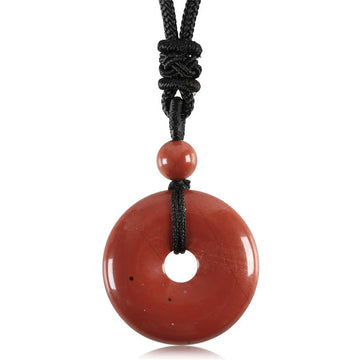 Lucky Coin Pendant Healing Crystal Gemstone Necklace