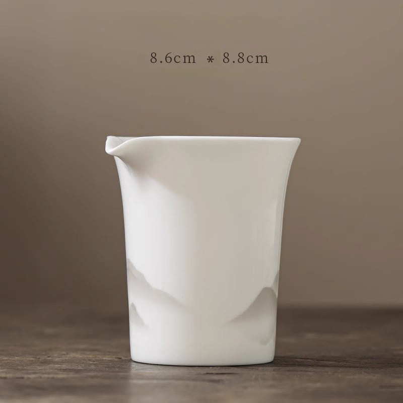 Vintage Ink Painting Mountain White Porcelain Ceramic Gaiwan Sancai Teacup Kung Fu Tea Cup And Saucer With Lid Tea Utensil Teapot