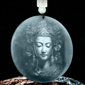 Kwan Yin Avalokitesvara Jade Abundance String Necklace Pendant
