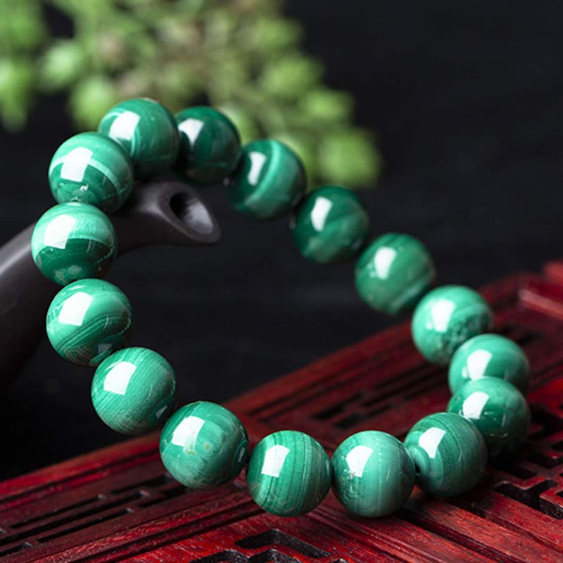 Natural Malachite Beaded Energy Balancing Bracelet
