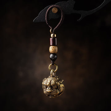 Handmade Brass and Copper Pixiu Energy Conductor Keychain