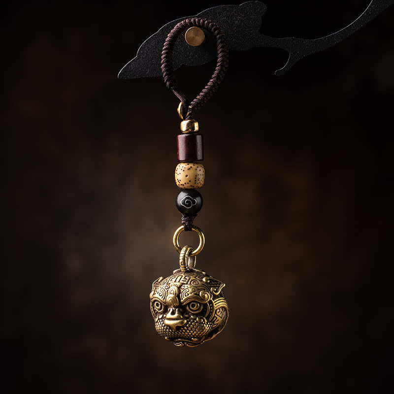 Handmade Brass and Copper Pixiu Energy Conductor Keychain