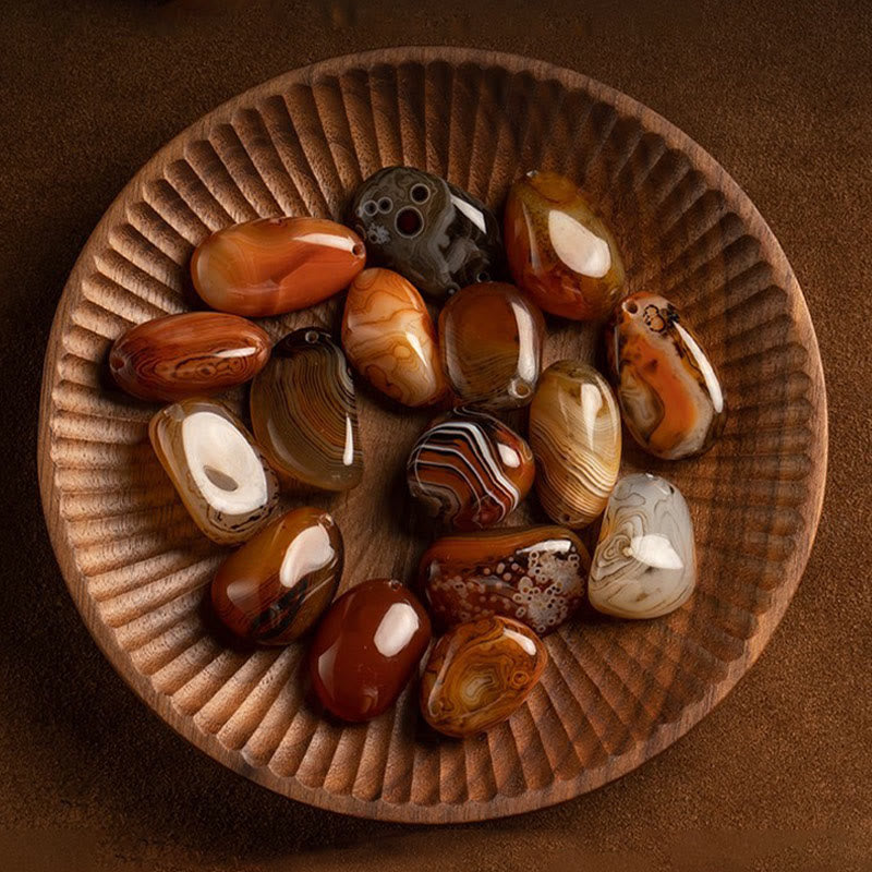 Sardonyx Amber and Mixed Wood Positive Energy Keychain