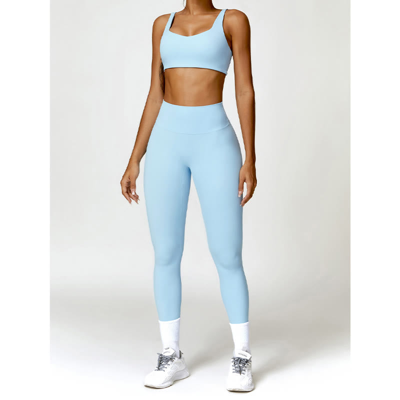 Breathable Stretch Backless Yoga Meditation 2-Piece Outfit
