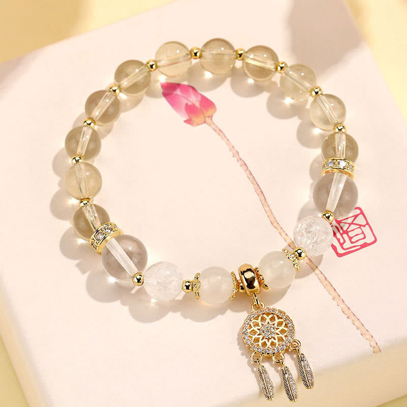 Dreamcatcher Natural Gemstone and Crystal Energy Anchor Bracelet