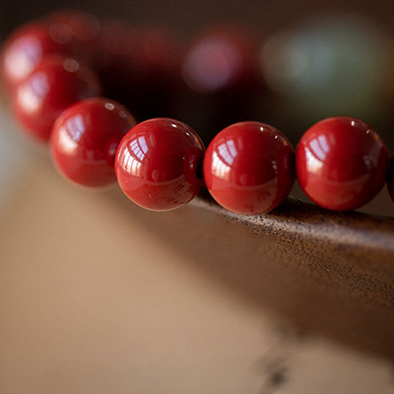 Cinnabar Green Aventurine Fortune Luck Bracelet