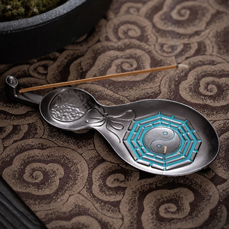 Traditional Copper Wu Lou Gourd Yin Yang Bagua Blessing Incense Burner