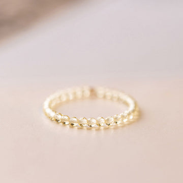 Natural Citrine and 14k Gold-Plated Handcrafted Minimalist Ring