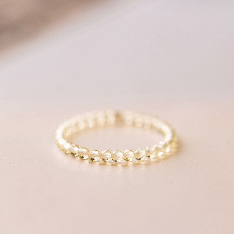 Natural Citrine and 14k Gold-Plated Handcrafted Minimalist Ring
