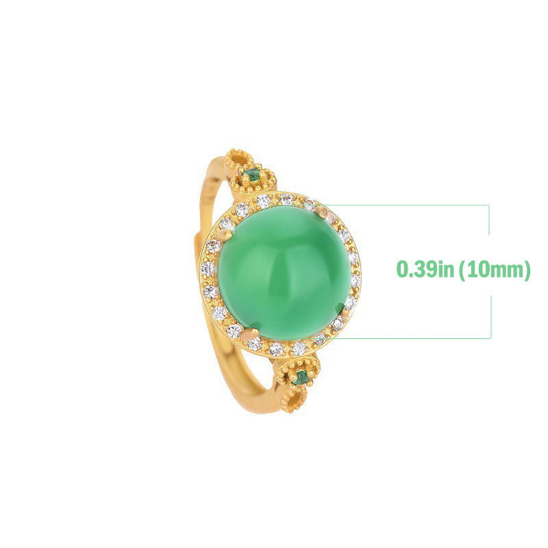 Minimalist Cyan Jade and Copper Inset Band Ring