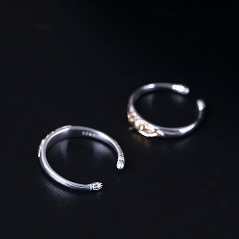 Handmade 925 Sterling Silver Lotus Flower Adjustable Ring