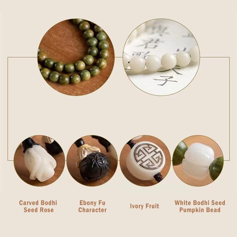 Natural Green Sandalwood Bodhi Seed Soothing Bracelet
