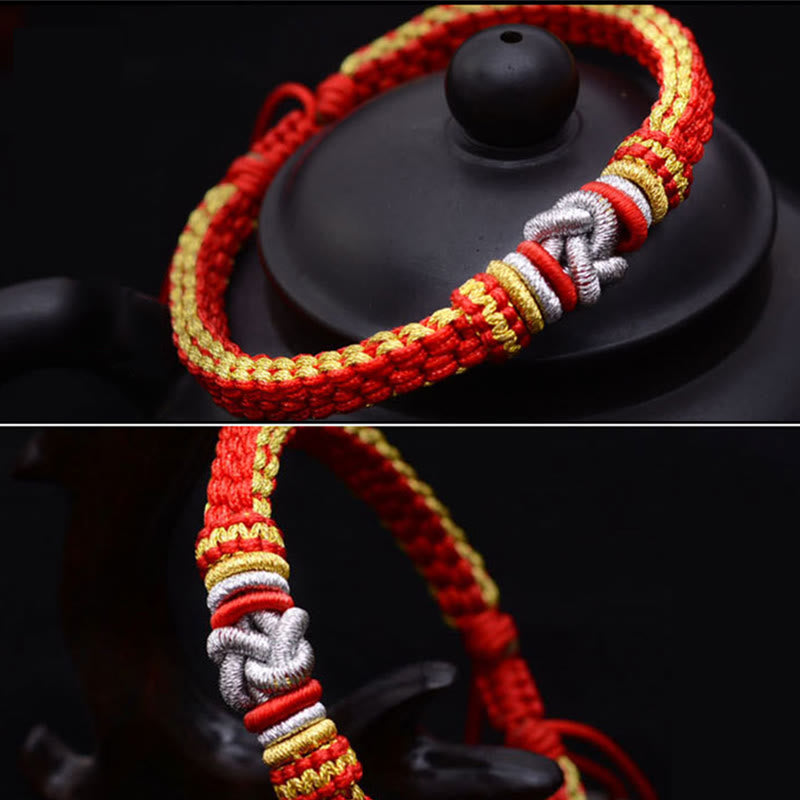 Handmade Colorful Rope Endless Knot Adjustable Couple Bracelet