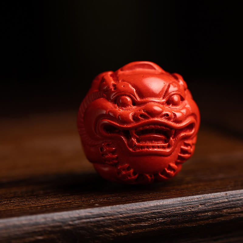 Red Sandalwood & Jade Cinnabar Keychain with Om Mani Padme Hum, Pixiu, or Copper Coin