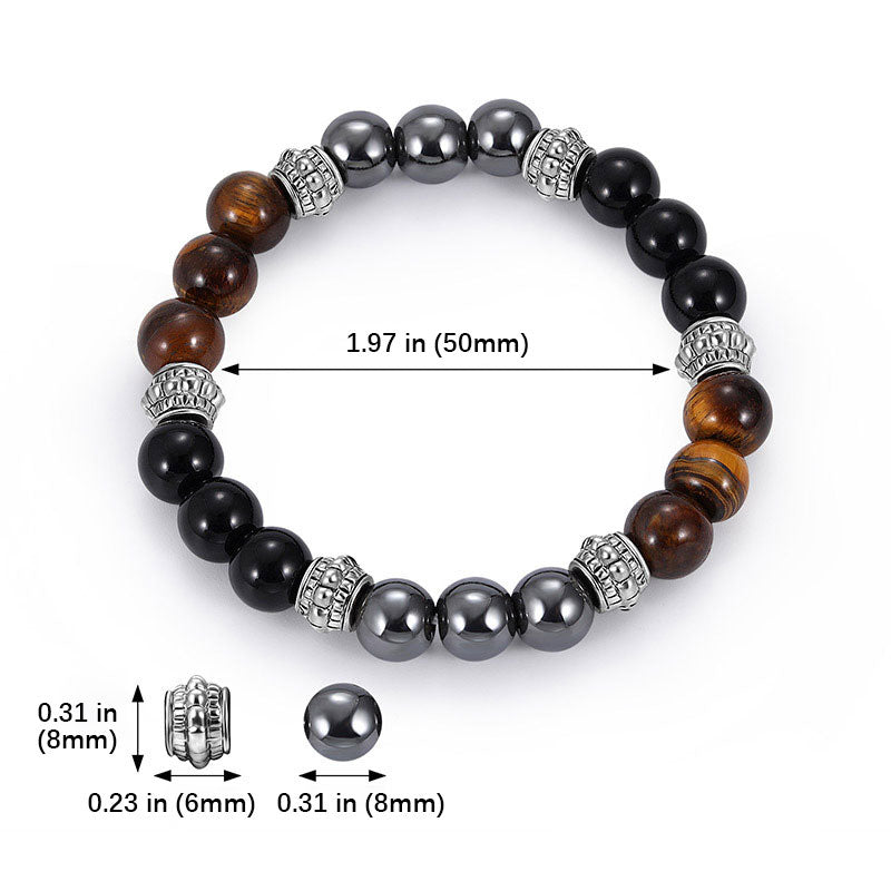 Tiger Eye and Hematite Good Luck and Healing Bracelet