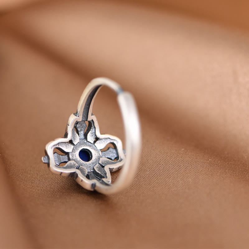 Tibet 925 Sterling Silver Natural Lapis Lazuli Adjustable Ring