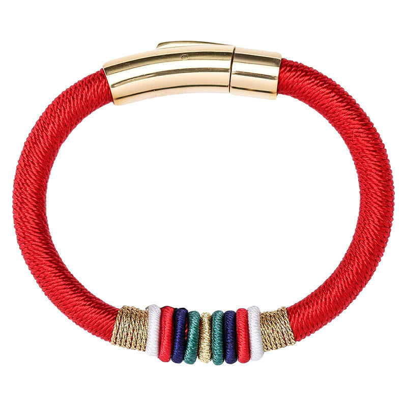Tibetan Handmade Colorful King Kong Knot Five Elements Luck Braid String Bracelet