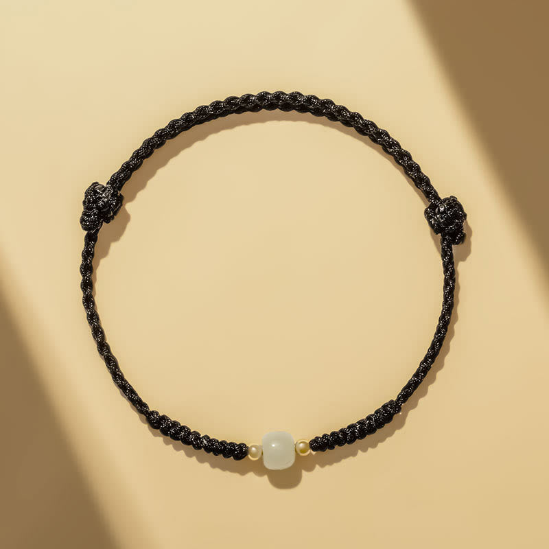 Handcrafted Jade Lucky Bead Abundance Braided Bracelet