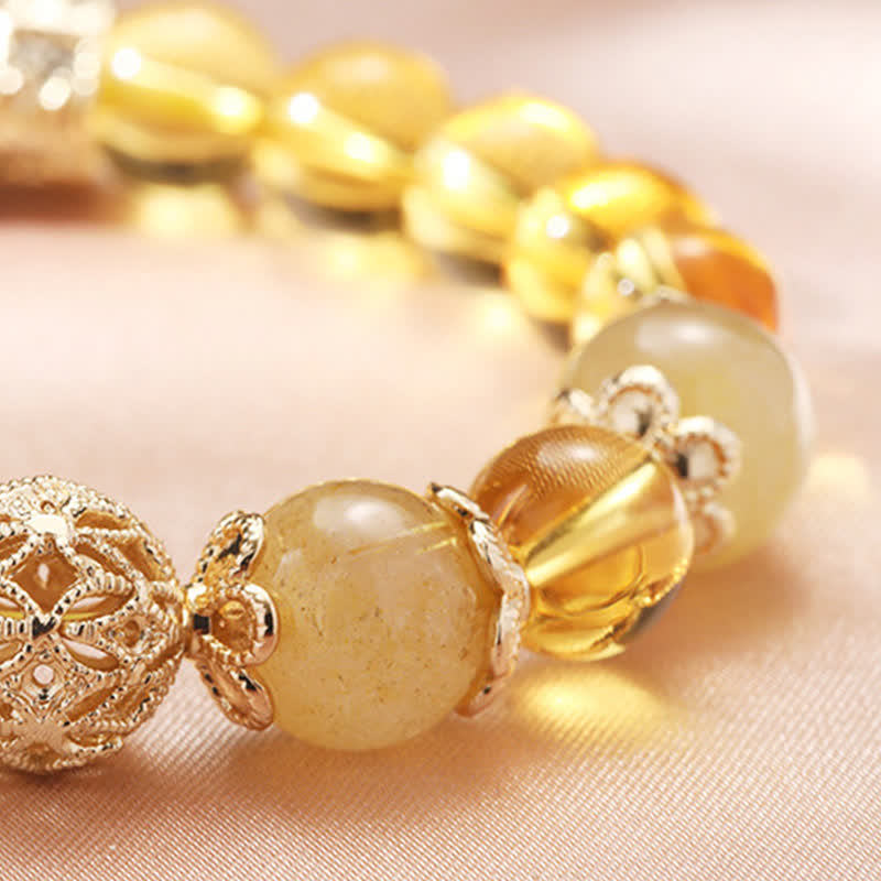 Handmade Natural Citrine Beaded Energy Bracelet