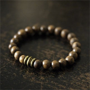 Handcrafted Tibetan Sandalwood Beaded Mindfulness Bracelet