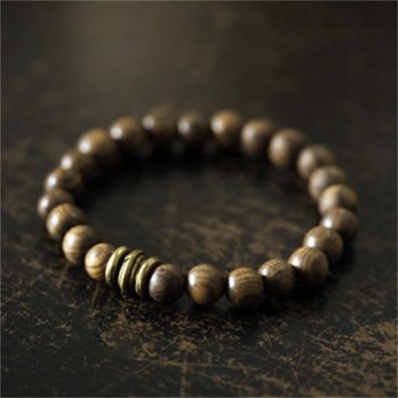 Handcrafted Tibetan Sandalwood Beaded Mindfulness Bracelet